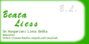 beata liess business card